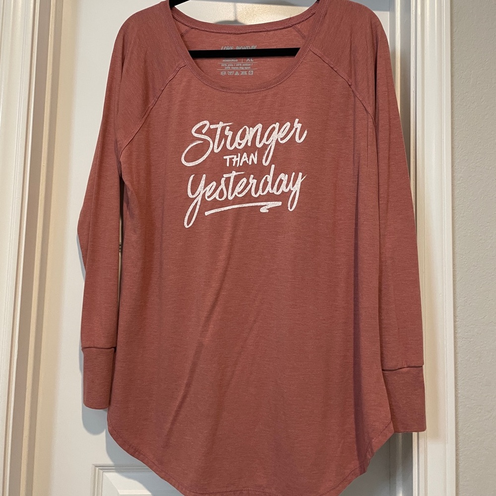 New long-sleeve tee - Stronger Than Yesterday